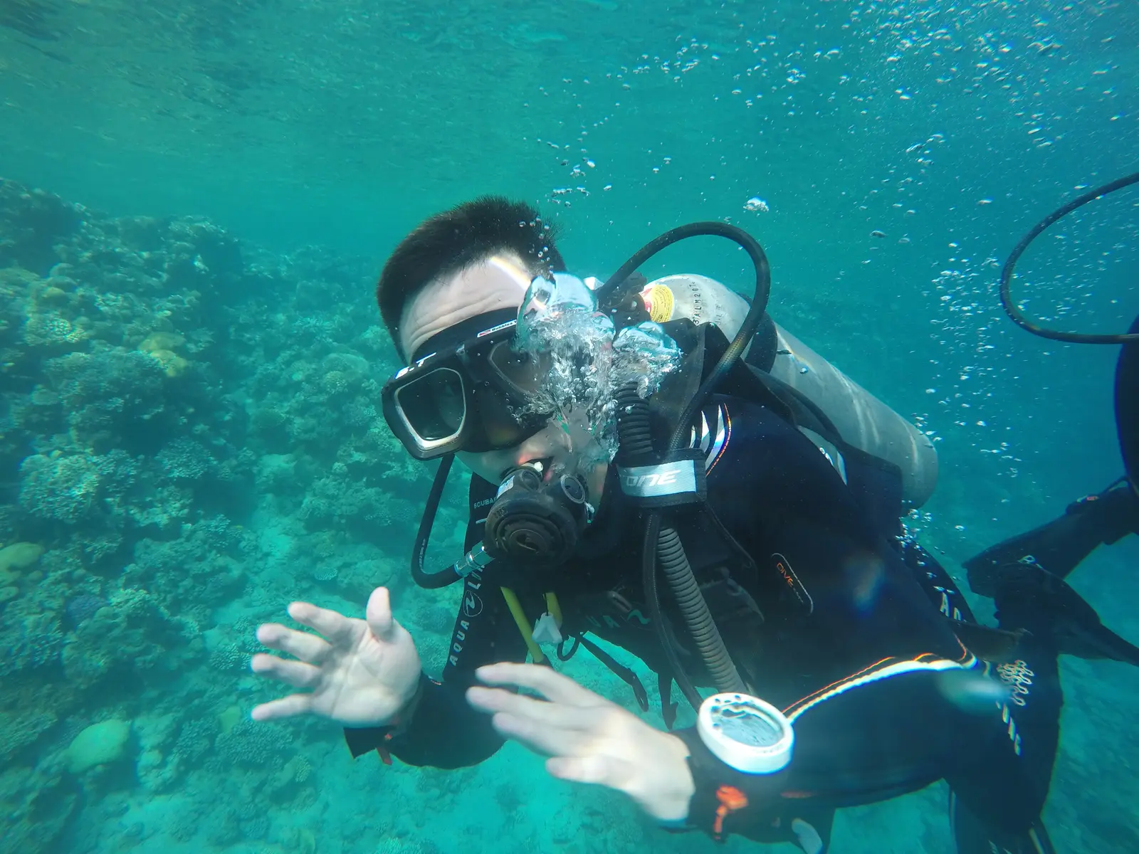 Diving underwater
